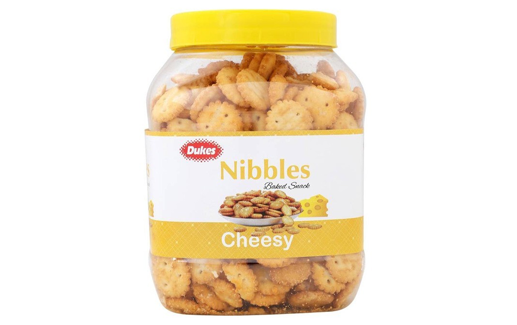 Dukes Nibbles Cheesy Baked Snack   Jar  150 grams
